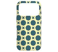 Carcasa para iPhone 17 Pro Teal Blue Yellow Cream Memphis Postmodern Pattern