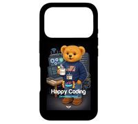 Carcasa para iPhone 17 Pro Teddy Bear Happy Coding, Just a Boy Who Loves Coding