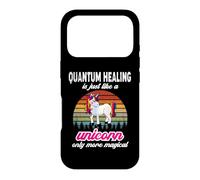 Carcasa para iPhone 17 Pro Terapeuta de curación cuántica, diseño Vintage de Unicornio, Puesta de Sol