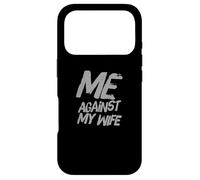Carcasa para iPhone 17 Pro Texto de Humor Divertido Divertido para la Gente Divertido yo contra mi Esposa
