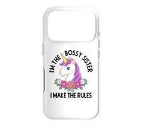 Carcasa para iPhone 17 Pro The Bossy Sister I Make The Rules Unicornio Hermano