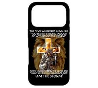 Carcasa para iPhone 17 Pro The Devil Whispered In My Ear I Am The Storm Regalos Cristianos