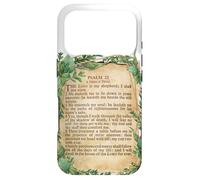 Carcasa para iPhone 17 Pro The Lord is My Shepherd Salmo 23 Leaf Art Design Religious