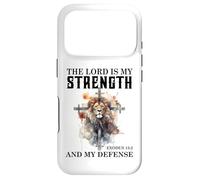 Carcasa para iPhone 17 Pro The Lord is My Strength & My Defense Exodus 15:2 Bible Lion