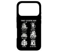 Carcasa para iPhone 17 Pro Things I Do Before Noon Humor Amante del Café