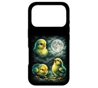 Carcasa para iPhone 17 Pro Three Yellow Chick Howling At The Moon Funny Meme