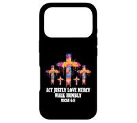 Carcasa para iPhone 17 Pro Tie Dye Miqueas 6 8 Acto Justly Biblia Pascua Cristo Fe Cruz