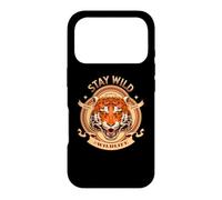 Carcasa para iPhone 17 Pro Tiger Born Wild Stay Wild Forest Amantes de los Animales Vida Silvestre Gato