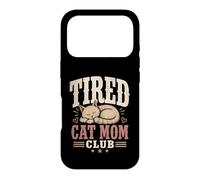 Carcasa para iPhone 17 Pro Tired Cat Mom Club Vintage Agotado Divertido Gráfico