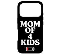 Carcasa para iPhone 17 Pro Tired Mom of 4 Kids Mother of Four Children Low Battery