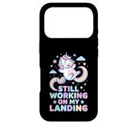 Carcasa para iPhone 17 Pro Todavía Trabajando en mi Aterrizaje Unicornio arcoíris Lindo