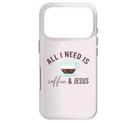 Carcasa para iPhone 17 Pro Todo LO Que Necesito ES CAFÉ & JESÚS Divertido Meme Cristiano con cafeína