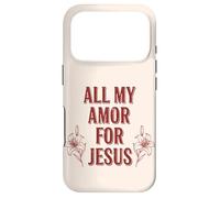 Carcasa para iPhone 17 Pro Todo mi Amor por Jesús, Fe Floral Día de San Valentín Cristiano