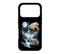 Carcasa para iPhone 17 Pro Tortuga Sulcata Aullando a la Luna 90's Retro