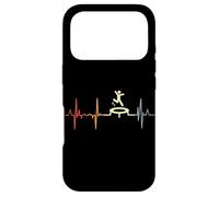 Carcasa para iPhone 17 Pro Trampolín Cardiograma Gimnasta Retro Línea de Pulso