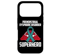 Carcasa para iPhone 17 Pro Trastorno disfórico premenstrual PMDD Cinta Verde Azulado superhéroe