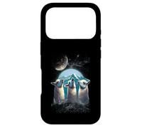 Carcasa para iPhone 17 Pro Tres Llamas Aullando en la Luna Divertida Parodia Llama