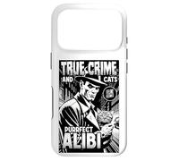 Carcasa para iPhone 17 Pro True Crime and Cats Purrfect Alibi Funny Cat Lover Dueño