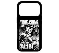 Carcasa para iPhone 17 Pro True Crime and Cats Purrfect Alibi Funny Cat Lover Dueño