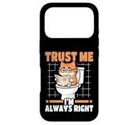 Carcasa para iPhone 17 Pro Trust Me I'm Always Right Nerd Cat On Toilet