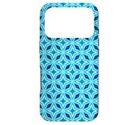 Carcasa para iPhone 17 Pro Turquoise Blue Stars Triangles Geometry Mosaic Pattern