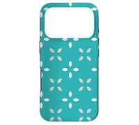 Carcasa para iPhone 17 Pro Turquoise Leaves Floral Snowflakes Symmetry Minimal Pattern