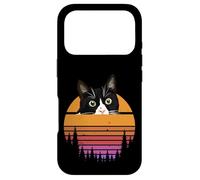 Carcasa para iPhone 17 Pro Tuxedo Cat Retro 70s Sunset Vintage Cat Lover