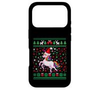 Carcasa para iPhone 17 Pro Ugly Christmas Unicorn Santa Hat Funny Xmas Family