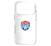 Carcasa para iPhone 17 Pro University of West Georgia UWG Wolves Go West Shield Logo