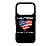 Carcasa para iPhone 17 Pro USA Corazón - Land of The Free Because of The Brave