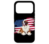Carcasa para iPhone 17 Pro USA Flag 4th July American Patriotic Saint Bernard Lover