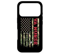 Carcasa para iPhone 17 Pro VA Nurse Camouflage Bandera Americana Patriótica Héroe Militar