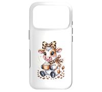 Carcasa para iPhone 17 Pro Vaca con Taza De Café Kawaii