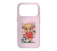 Carcasa para iPhone 17 Pro Vaca de fútbol Kawaii Just Girl Who Loves Highland Heifer Farm