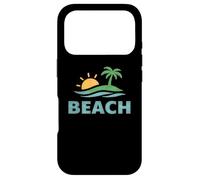 Carcasa para iPhone 17 Pro Vacaciones en la Playa Minimal Palmera Atardecer Costera Océano Vibes