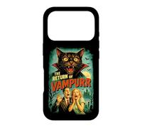 Carcasa para iPhone 17 Pro Vampurr Return | Funny Cat Vampire Horror B-Movie de los 80