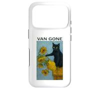 Carcasa para iPhone 17 Pro Van Gogh Gato Negro con Girasoles Gato Divertido