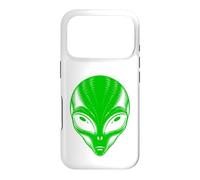 Carcasa para iPhone 17 Pro Verde Alien Face UFO Extraterrestre Alien Head Niños Niños