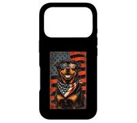 Carcasa para iPhone 17 Pro Veterans Day USA American Flag Rottweiler