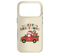 Carcasa para iPhone 17 Pro Viejo camión agrícola Cargado con árbol de Navidad y Sombrero de Papá Noel