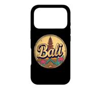 Carcasa para iPhone 17 Pro Vintage Bali Indonesia Retro Templo Lotus Flores Suvenir