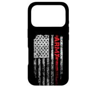 Carcasa para iPhone 17 Pro Vintage Patriotic USA Flag with Army Style Word Graphic