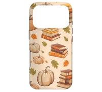 Carcasa para iPhone 17 Pro Vintage Pumpkin Fall Leaves and Books Bookworm Bookish