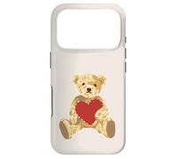 Carcasa para iPhone 17 Pro Vintage Teddy Bear Holding a Heart Romantic Valentines