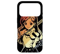 Carcasa para iPhone 17 Pro Violín Girl Sketch Vintage Fiddle para niñas