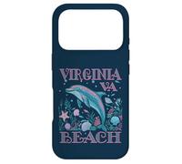 Carcasa para iPhone 17 Pro Virginia Beach VA Delfines Amantes DE LOS Coloridos Souvenir DE Playa