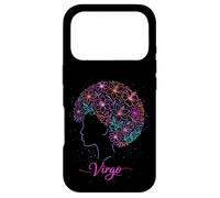 Carcasa para iPhone 17 Pro Virgo Floral Afro Negro Melanina Signo del Zodiaco Astrología