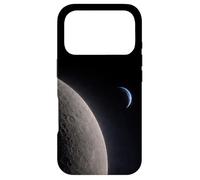 Carcasa para iPhone 17 Pro Vista de la Superficie Lunar con la Escena astronómica de la Media Luna de la Tierra