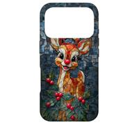 Carcasa para iPhone 17 Pro Vitral de Reno de Navidad Estética de Vacaciones