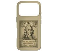 Carcasa para iPhone 17 Pro Voltaire Philosopher Positive Psicología Cita Motivacional